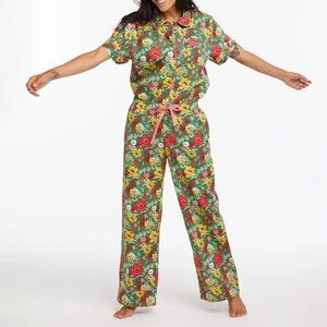Ban.do EMERALD SUPER Bloom‎ Short Sleeve Pajama Set